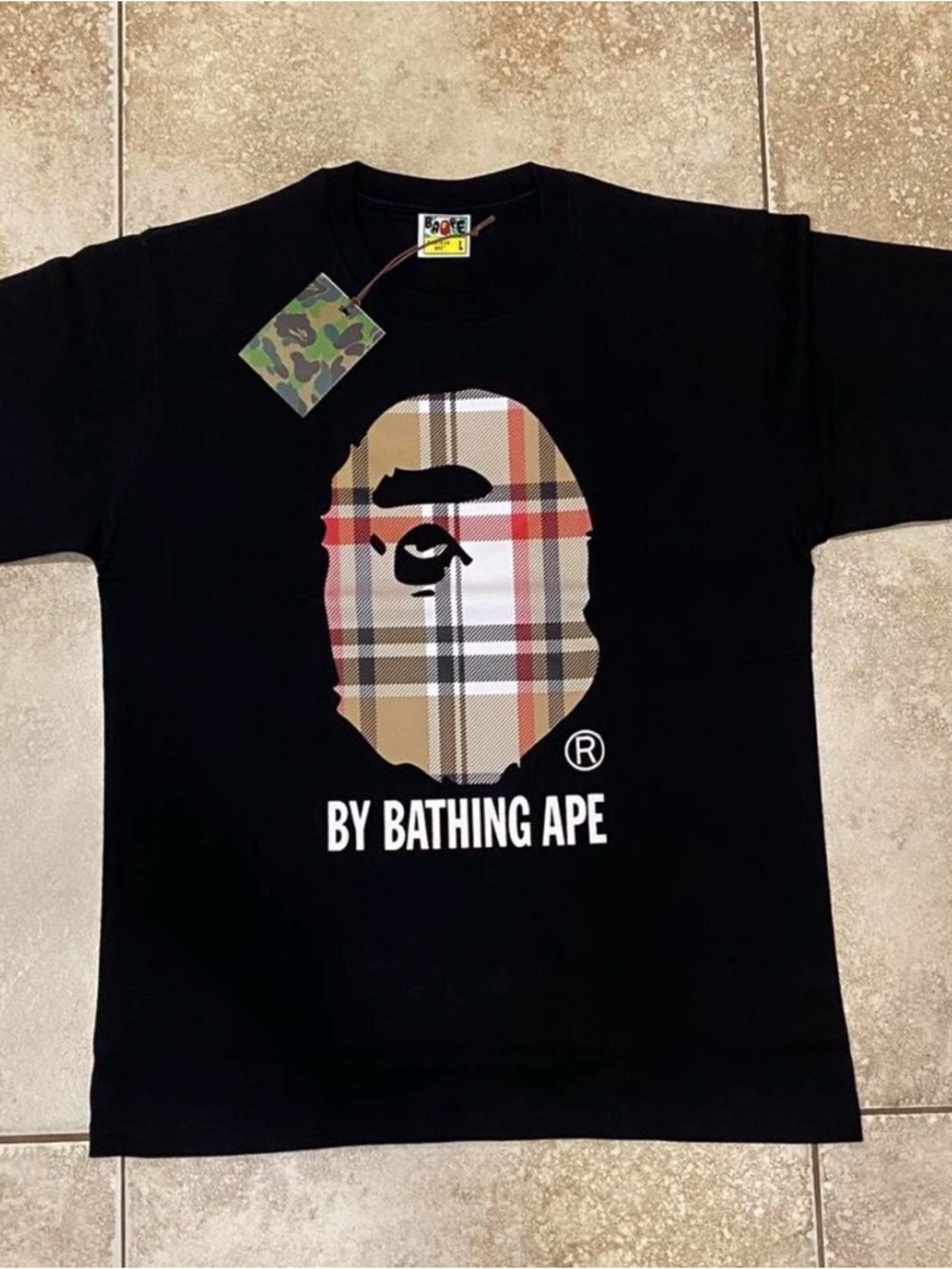 Bape x Burberry Black Tee | Size Medium